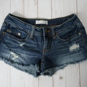 BP Distressed Frayed Denim Shorts Size 1